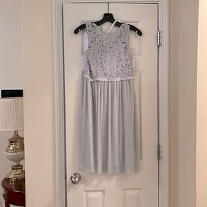 Beautiful light gray jr. bridesmaid dress